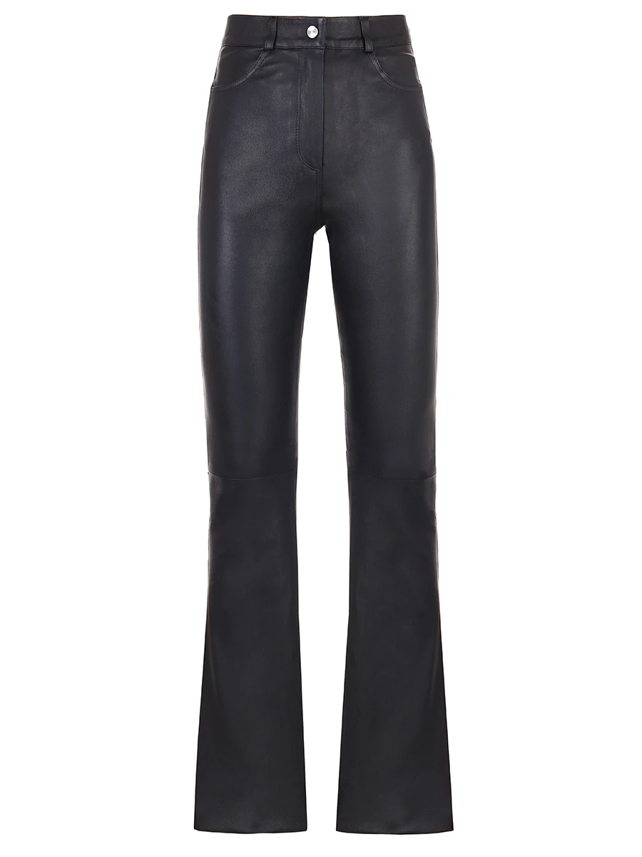 Брюки-клеш кожаные