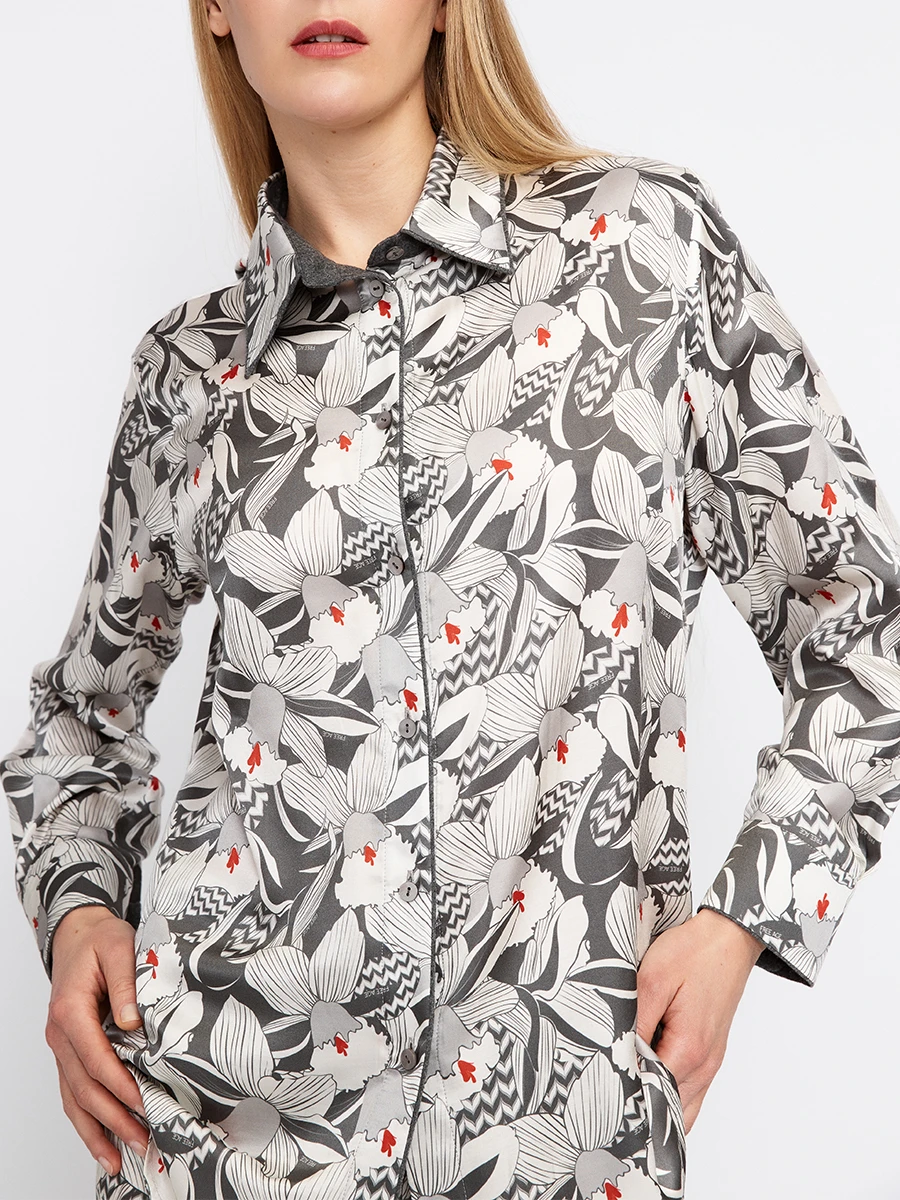 Рубашка из хлопка и шелка