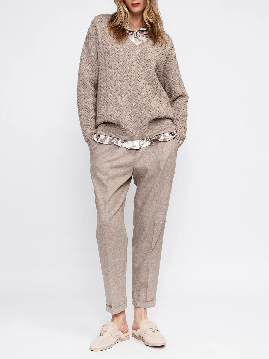 Брюки однотонные