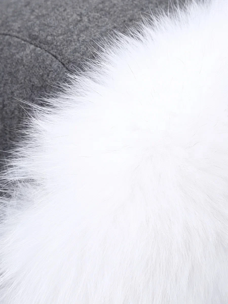 Шапка-ушанка из меха песца