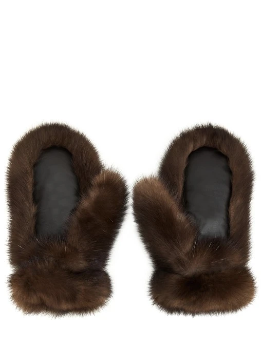 Варежки из меха соболя и кожи URS BY RUS