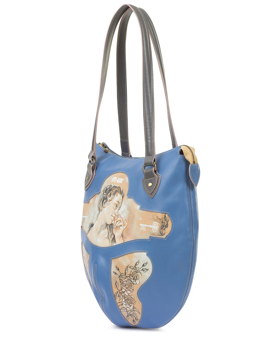 Сумка «Девушка с розой» кожаная