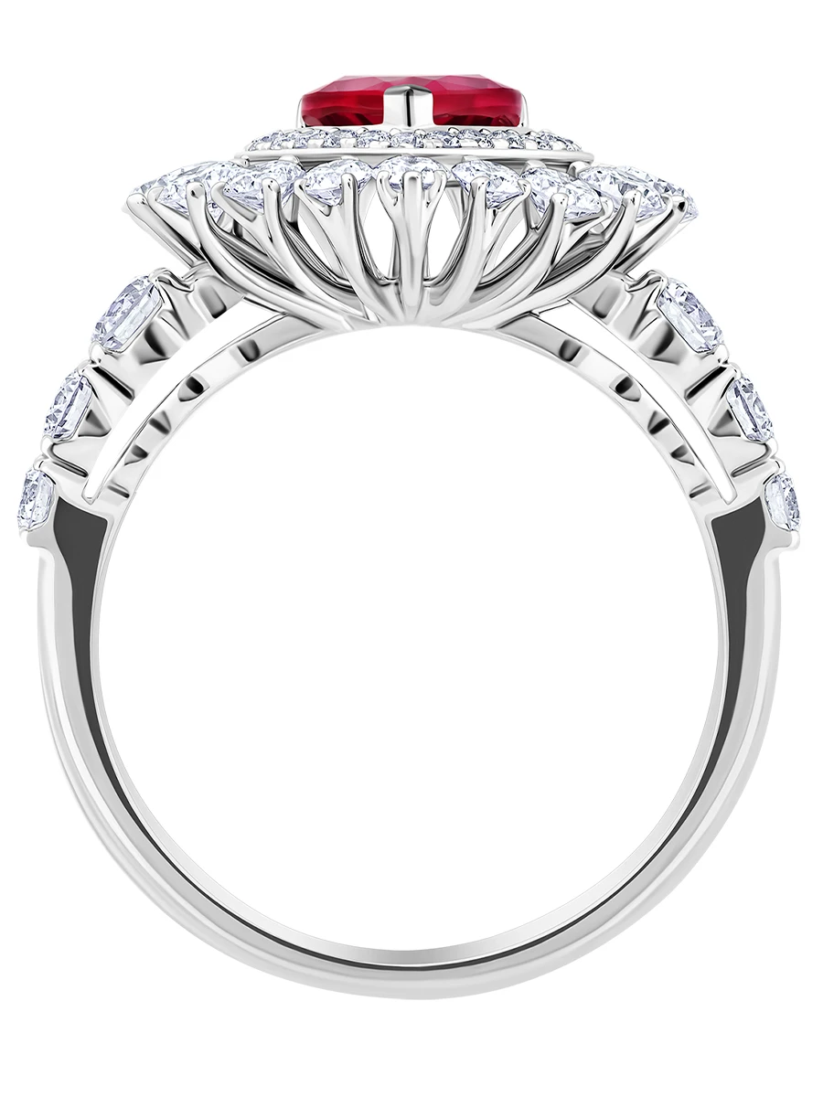 Кольцо с рубином и бриллиантами