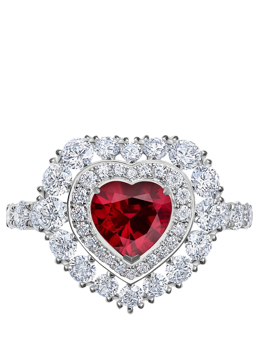 Кольцо с рубином и бриллиантами