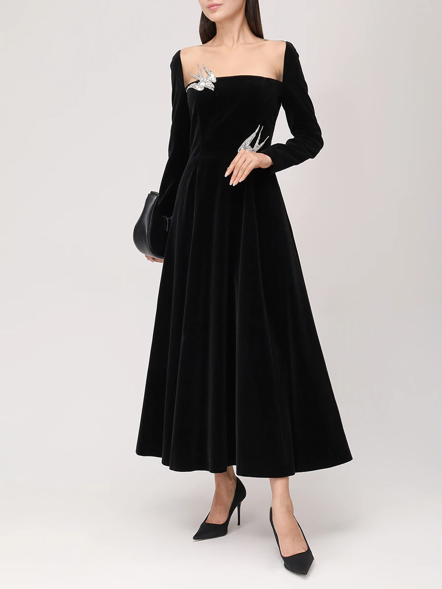Платье бархатное
