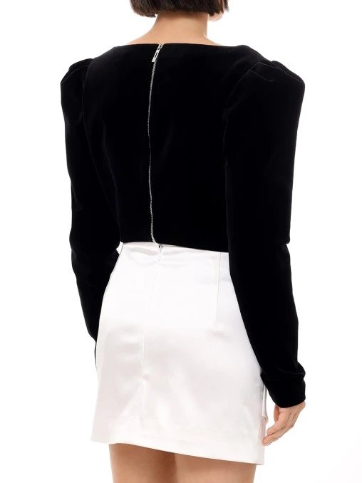 Блуза бархатная Bow velvet WHITE LILY