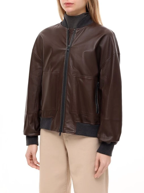 Куртка кожаная BRUNELLO CUCINELLI