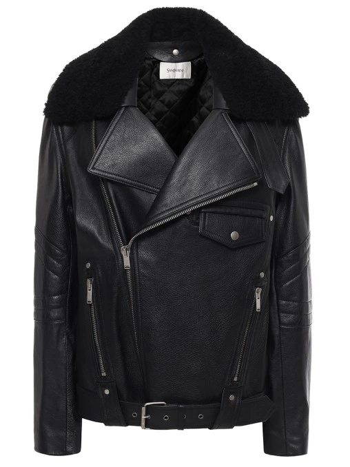 Куртка-косуха кожаная SAINT LAURENT