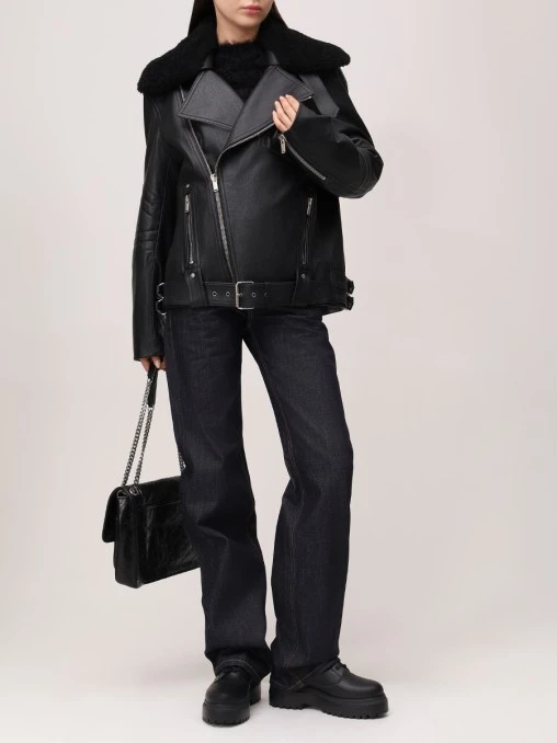 Куртка-косуха кожаная SAINT LAURENT