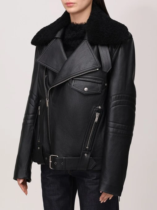 Куртка-косуха кожаная SAINT LAURENT