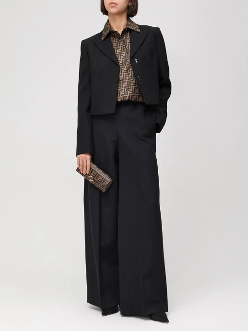 Брюки-палаццо шерстяные FENDI