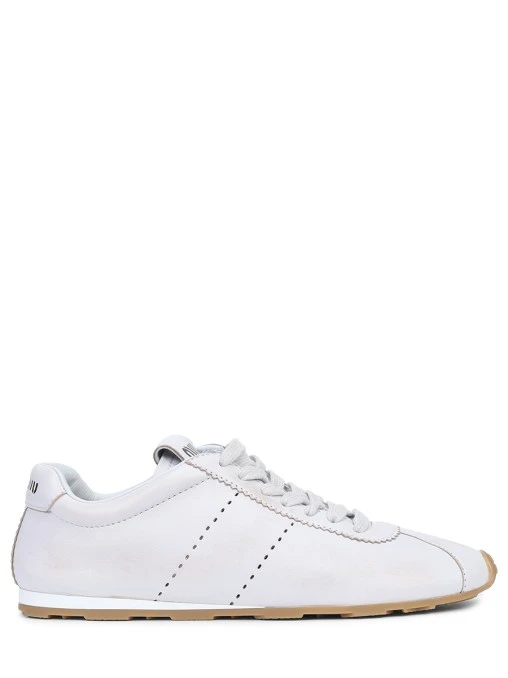 Кроссовки кожаные MIU MIU