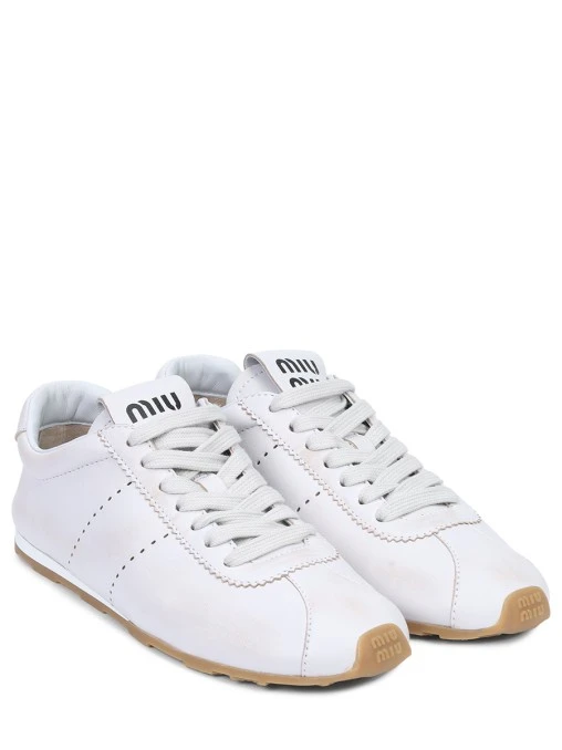 Кроссовки кожаные MIU MIU