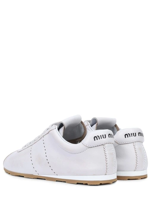 Кроссовки кожаные MIU MIU