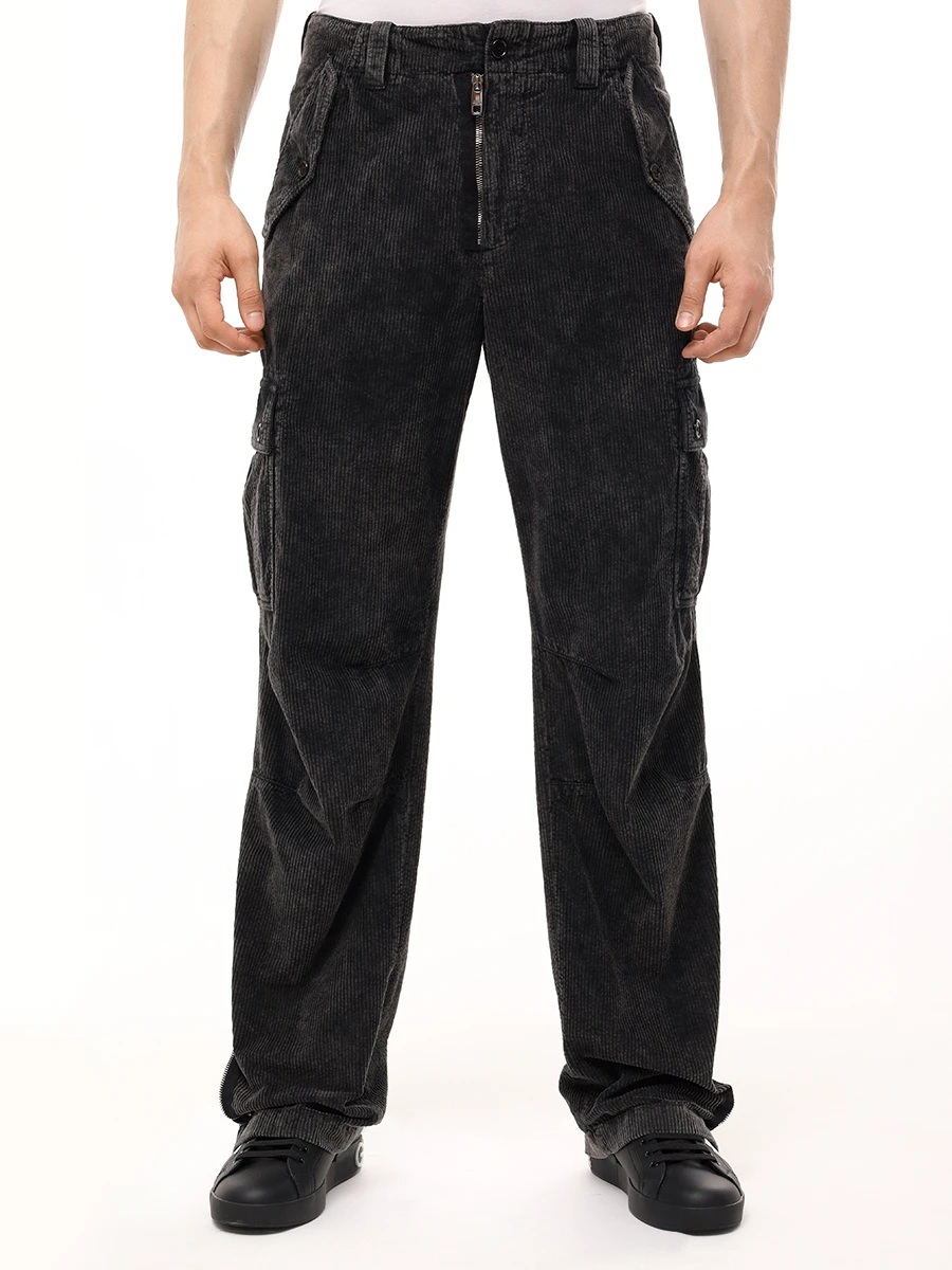 Брюки-карго вельветовые