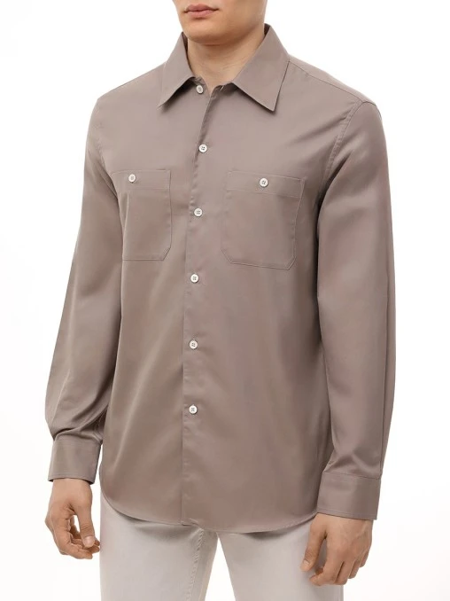 Рубашка Easy Fit хлопковая BRUNELLO CUCINELLI