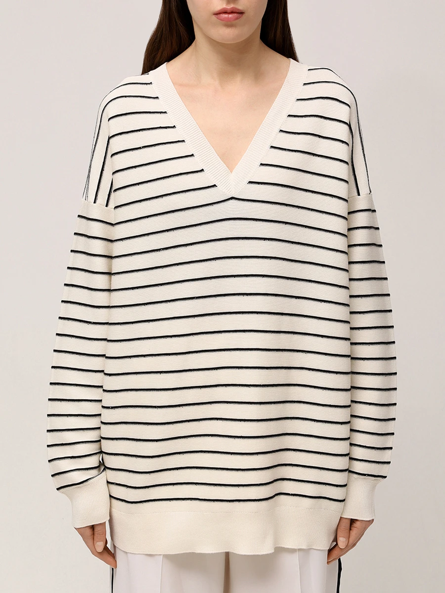 Пуловер из хлопка и шелка