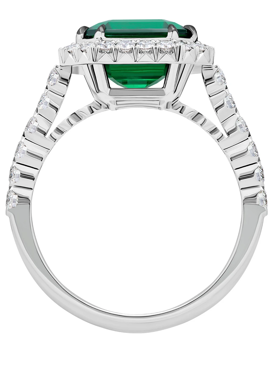 Кольцо с изумрудом и бриллиантами