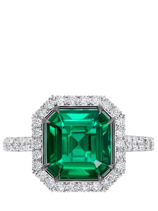 Кольцо с изумрудом и бриллиантами CHAMOVSKIKH JEWELLERY HOUSE