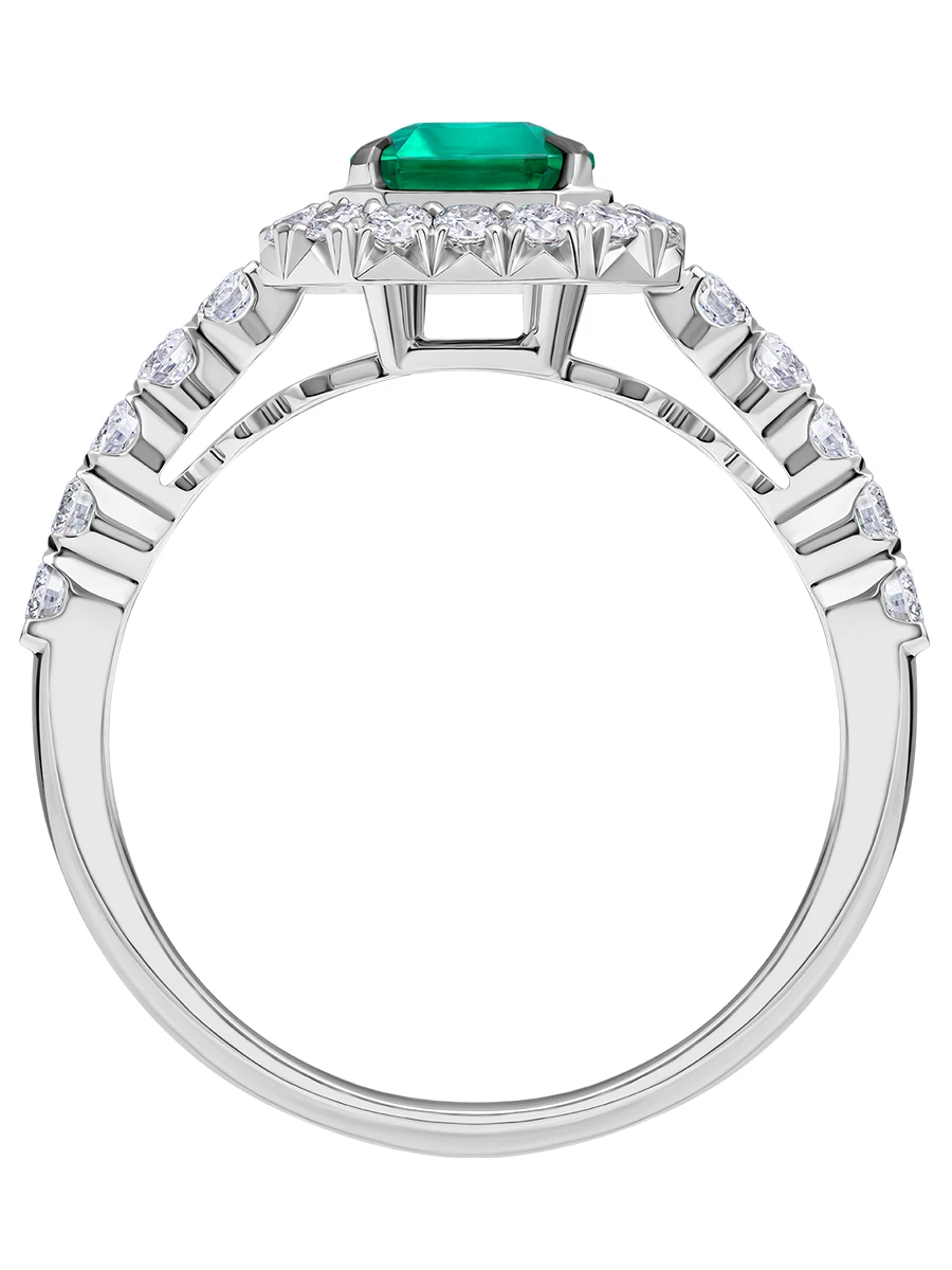 Кольцо с изумрудом и бриллиантами