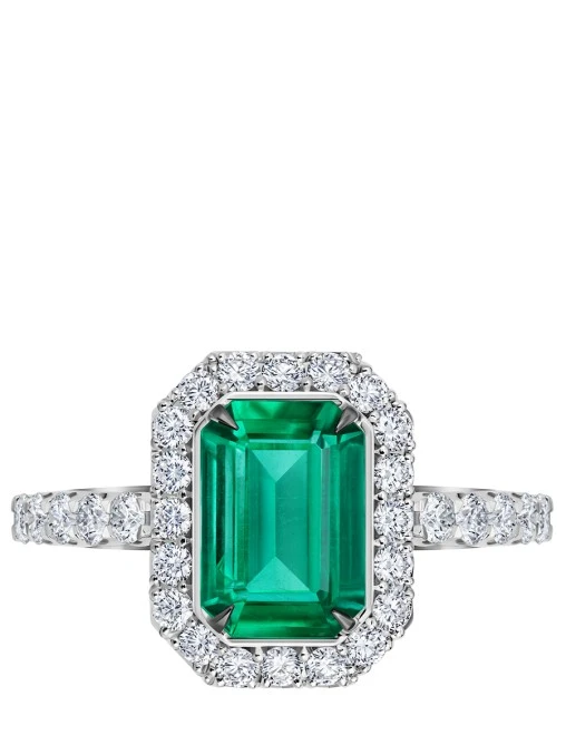 Кольцо с изумрудом и бриллиантами CHAMOVSKIKH JEWELLERY HOUSE