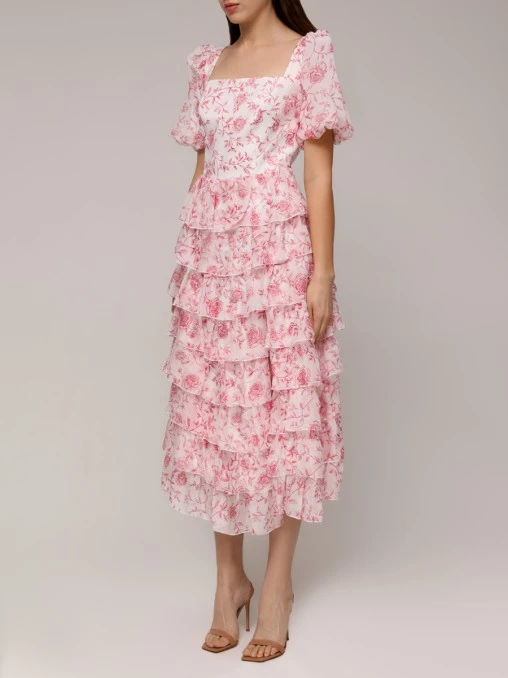 Платье шелковое ROSES AND LACE
