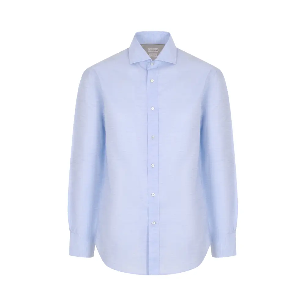 Рубашка Slim Fit из льна и хлопка