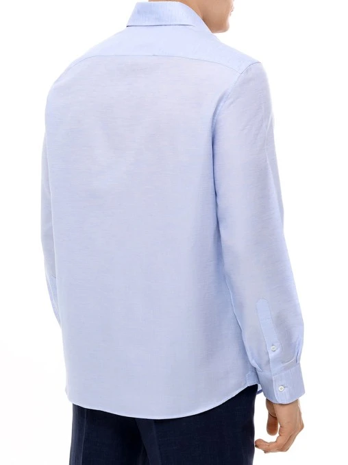 Рубашка Easy Fit из льна и хлопка BRUNELLO CUCINELLI