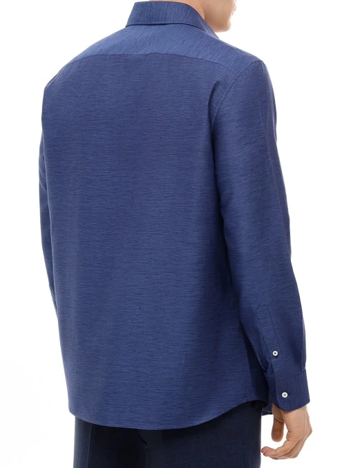 Рубашка Easy Fit из льна и хлопка BRUNELLO CUCINELLI