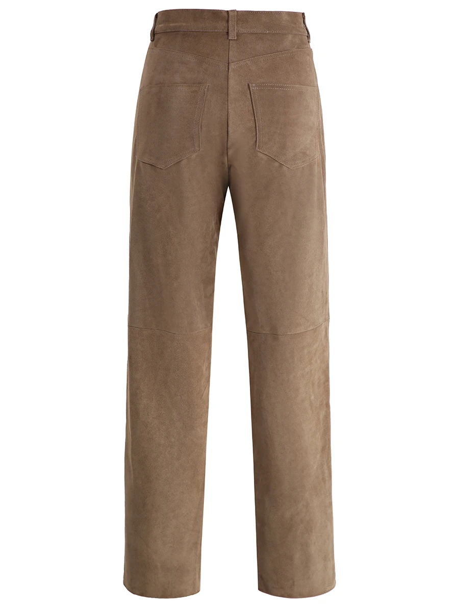 Брюки замшевые