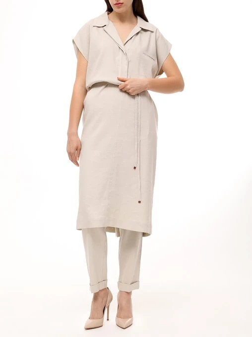 Платье изо льна и вискозы LORENA ANTONIAZZI