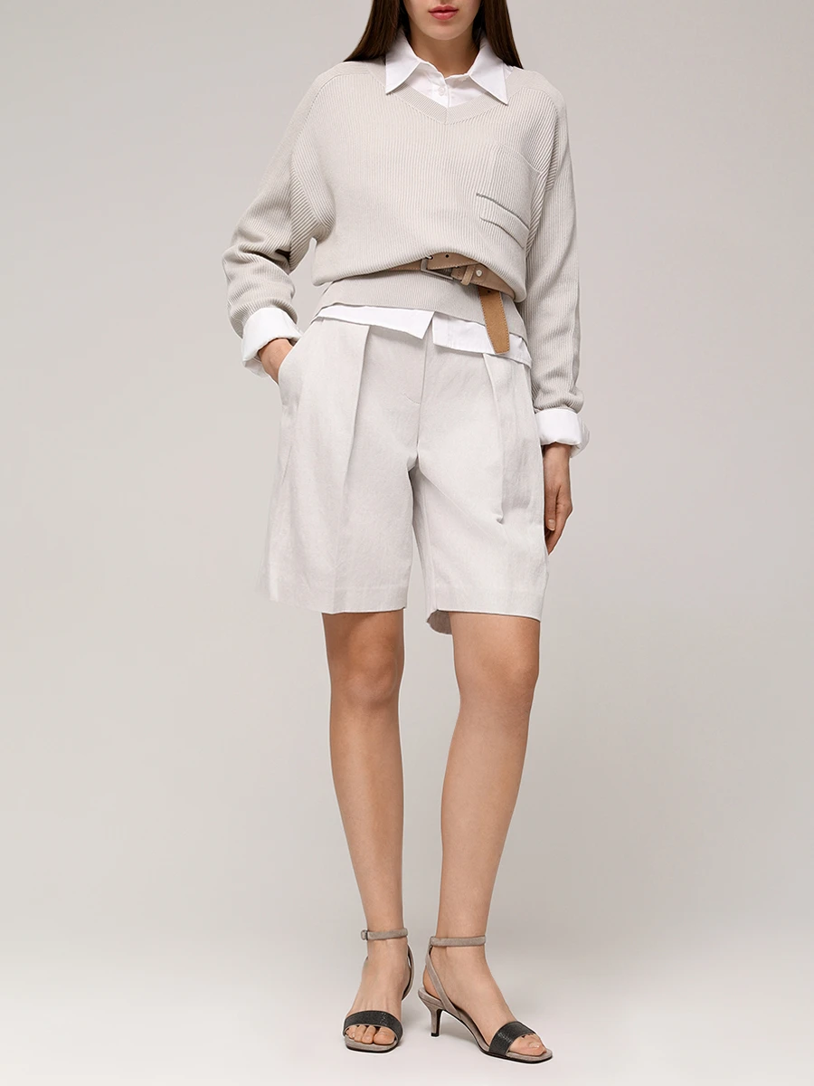 Шорты из хлопка и льна