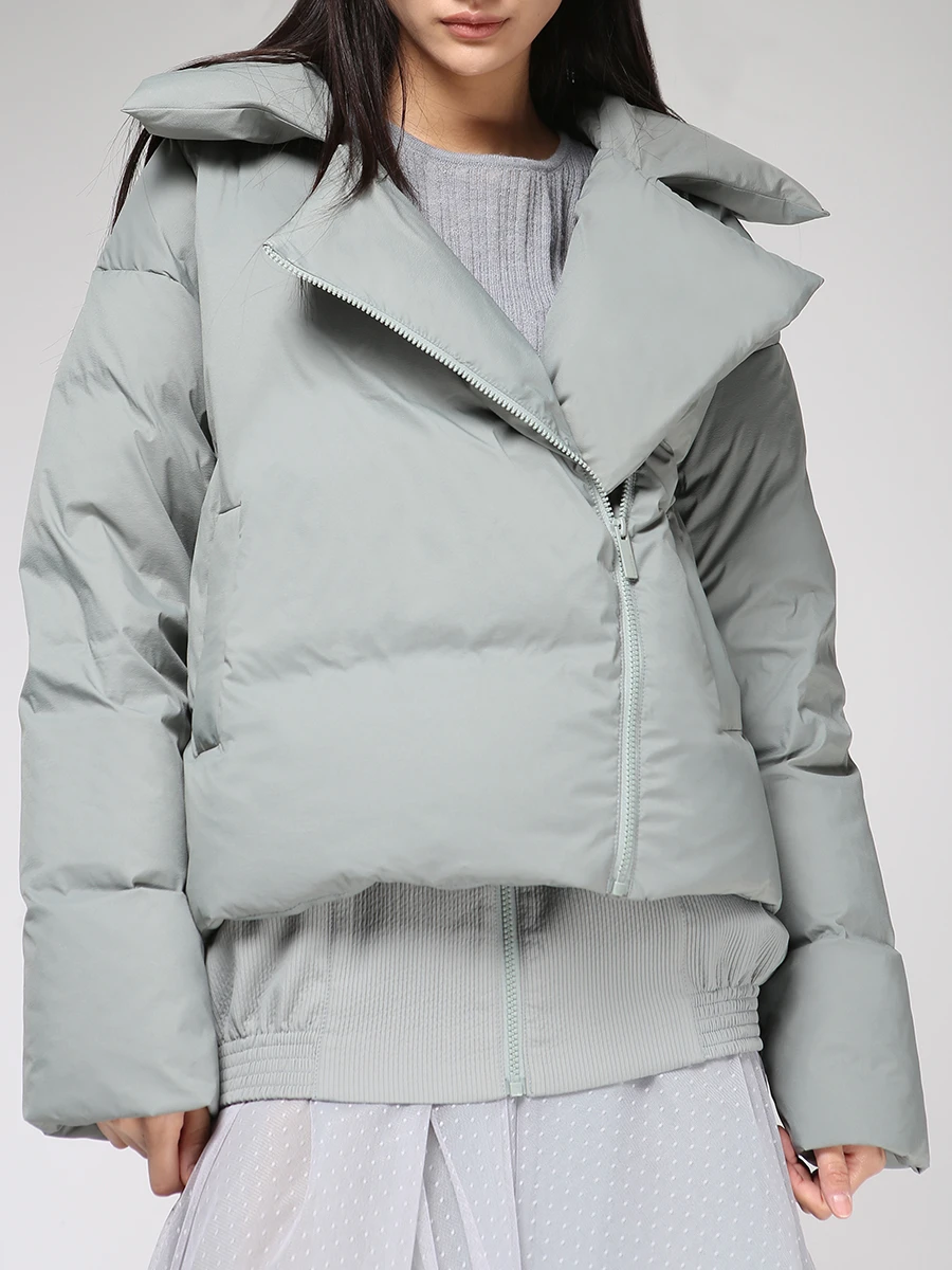 Пуховик однотонный