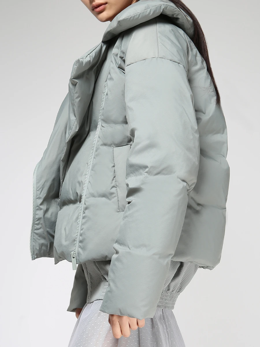 Пуховик однотонный