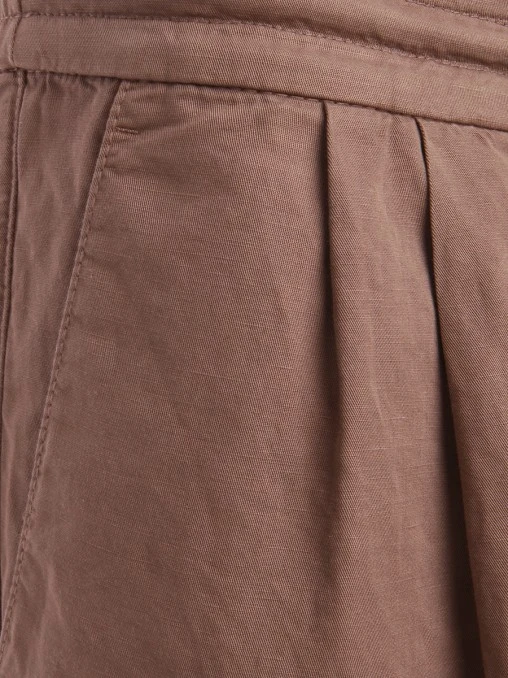 Брюки изо льна и хлопка BRUNELLO CUCINELLI