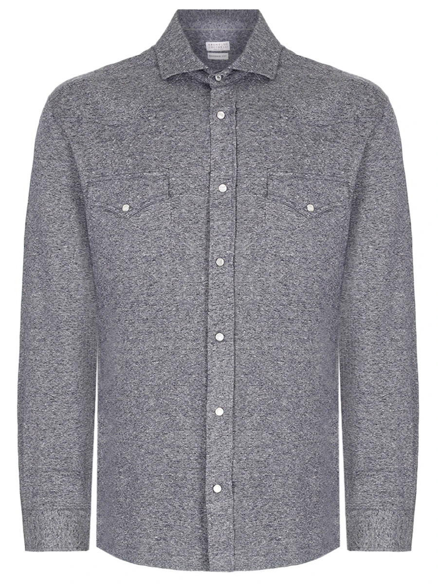 Рубашка Slim Fit из хлопка и льна