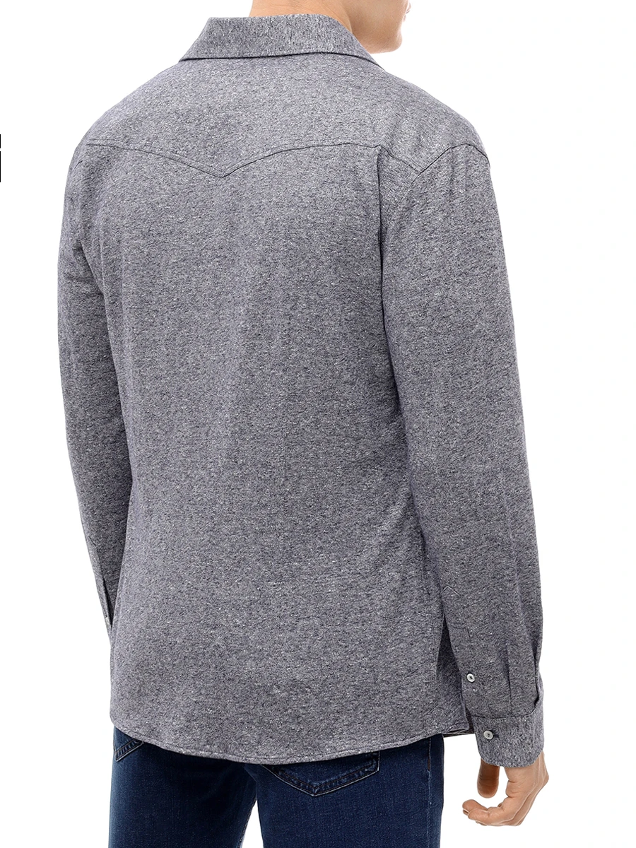 Рубашка Slim Fit из хлопка и льна