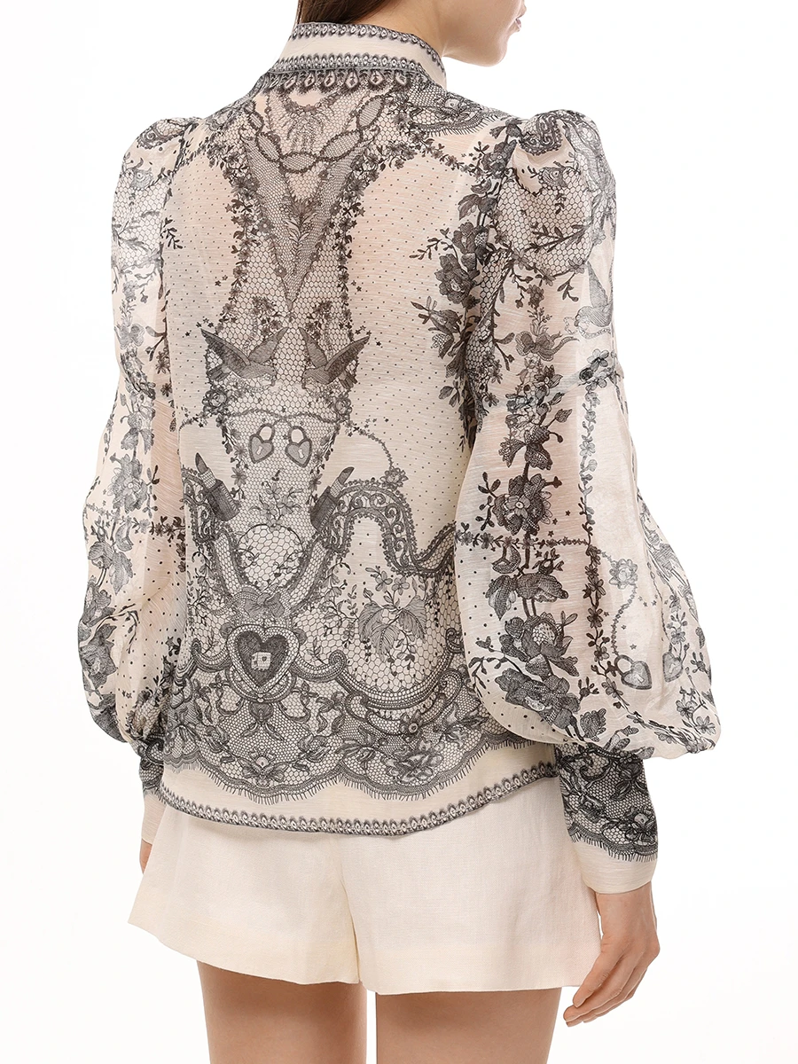 Блуза из шелка и льна