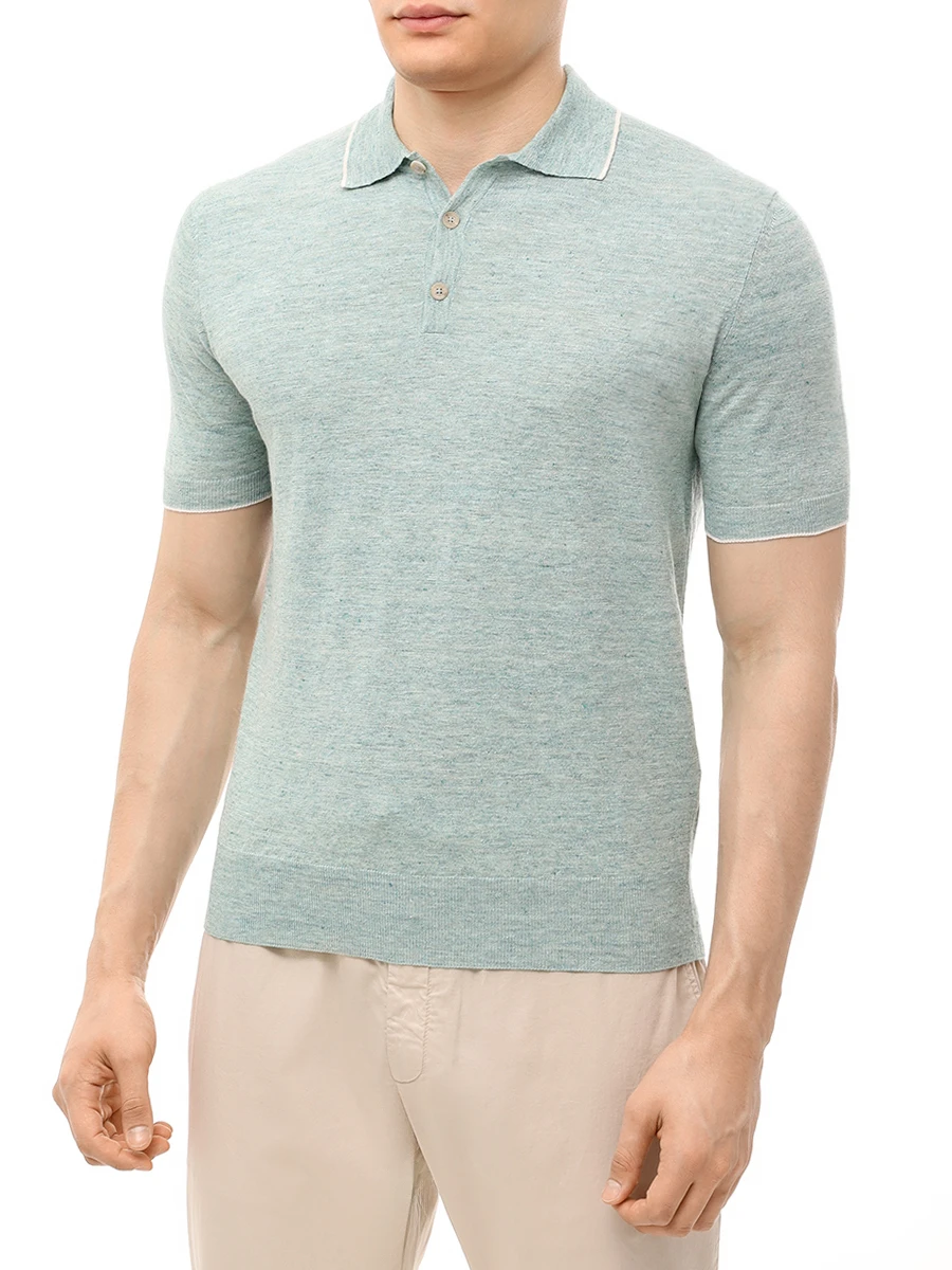 Поло из льна и хлопка