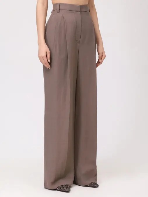Брюки из вискозы и льна BRUNELLO CUCINELLI