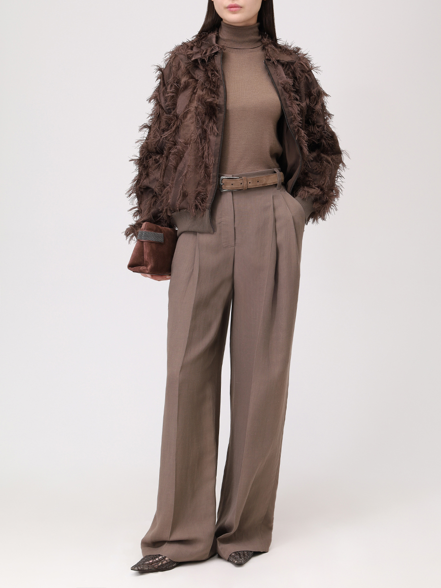 Брюки из вискозы и льна