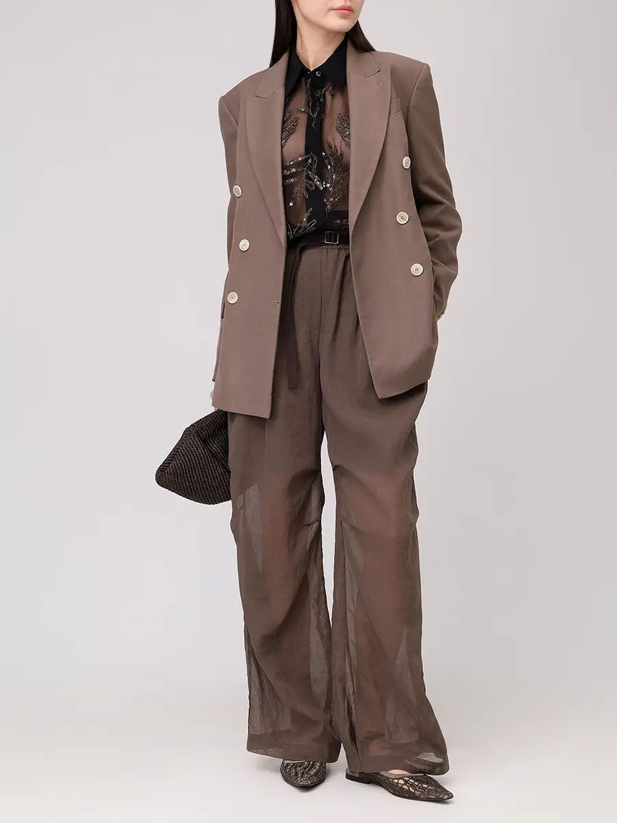 Пиджак из вискозы и льна