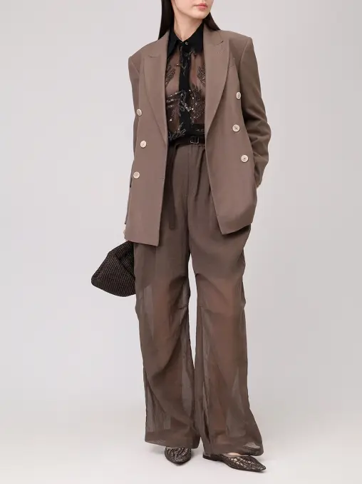 Пиджак из вискозы и льна BRUNELLO CUCINELLI