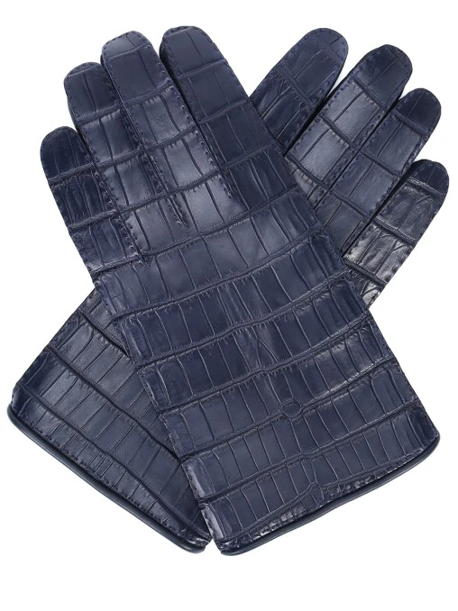 Перчатки из кожи крокодила JOHNNY MANGLANI