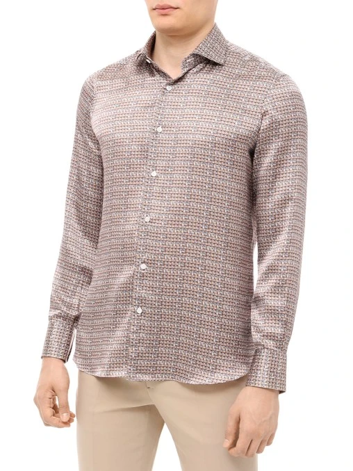 Рубашка Slim Fit шелковая JOHNNY MANGLANI