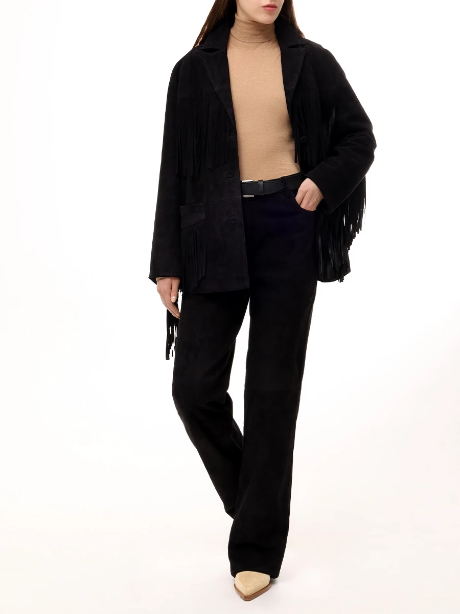 Брюки замшевые