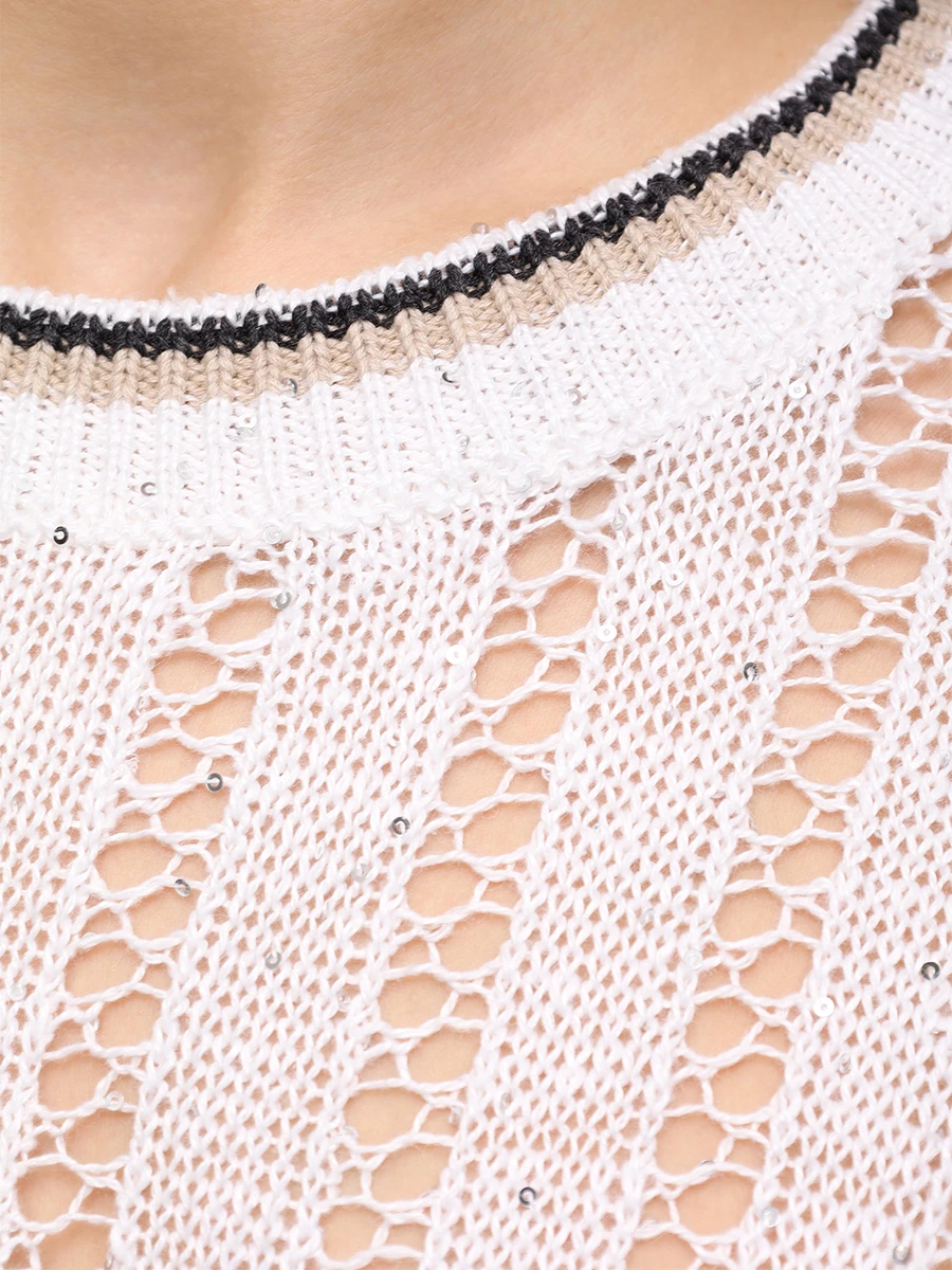 Джемпер льняной с пайетками