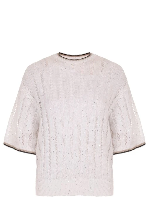 Джемпер льняной с пайетками BRUNELLO CUCINELLI