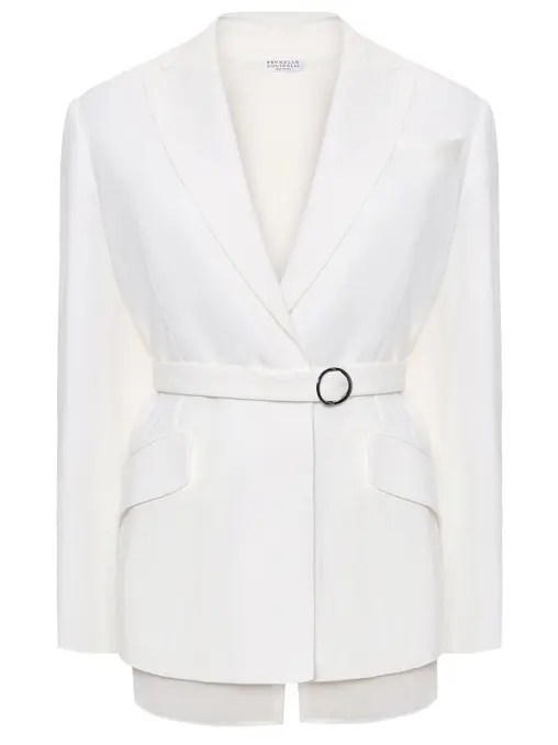 Пиджак из вискозы и льна BRUNELLO CUCINELLI