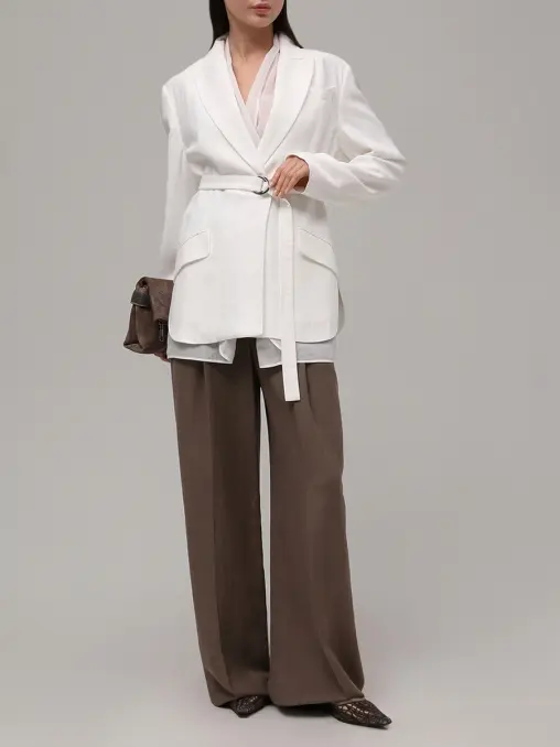 Пиджак из вискозы и льна BRUNELLO CUCINELLI